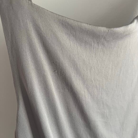 Theory Gray Draped Neck Silk Blend Sleeveless Dress with Pockets Size 6 - Picture 7 of 9